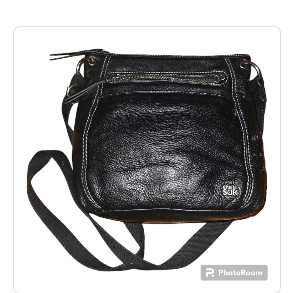 The Sak black crossbody purse. Silver hardware EUC